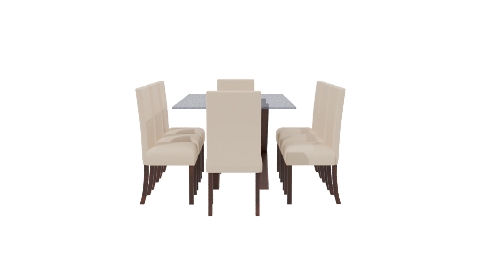 Elegant Modern Dining Table Set 3D Model - Professional 3D Model Render 2