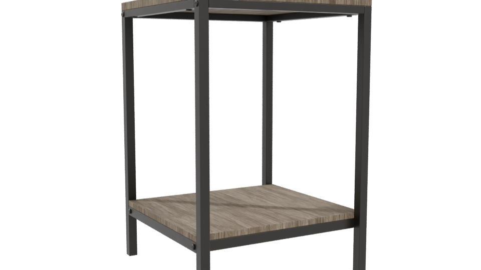 Minimalist Wooden Shelf Model - Professional 3D Model Render 4