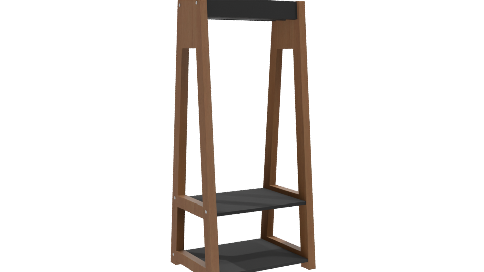 Minimalist Wooden Shelf Unit 3D - Professional 3D Model Render 4
