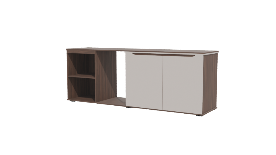 Modern Minimalist TV Console Unit - Professional 3D Model Render 12
