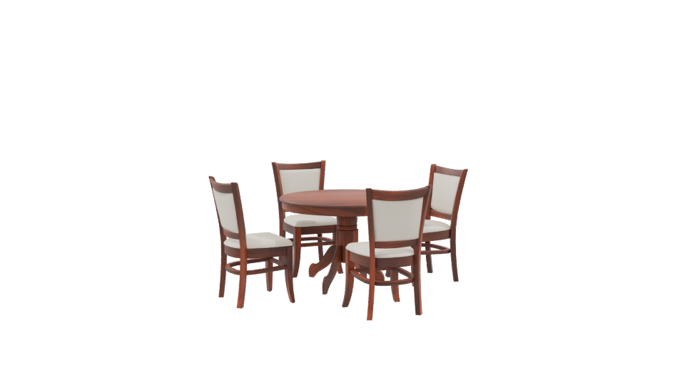 Elegant Round Dining Table Set - Professional 3D Model Render 9
