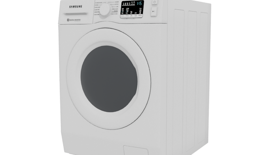 Stylish Front Load Washer 3D - Professional 3D Model Render 12