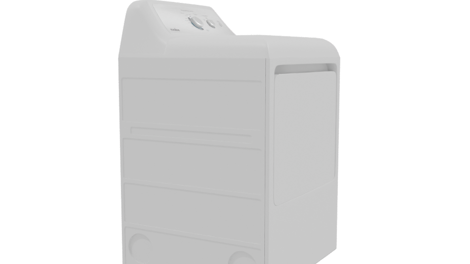 Realistic Top-Loading Dryer 3D Model - Professional 3D Model Render 9