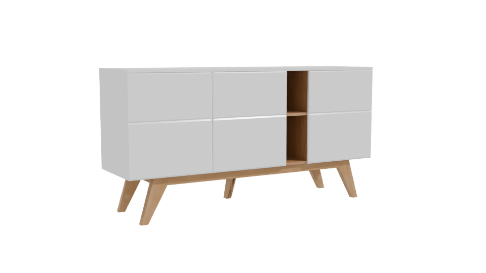 Contemporary White Wooden Cabinet 3D - Professional 3D Model Render 10