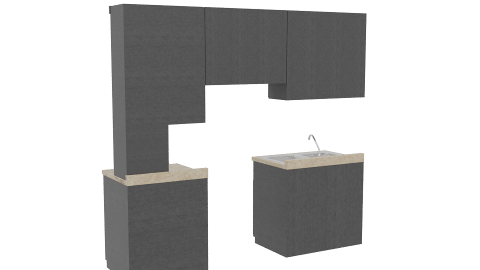 Stylish Kitchen Cabinet Set 3D - Professional 3D Model Render 4