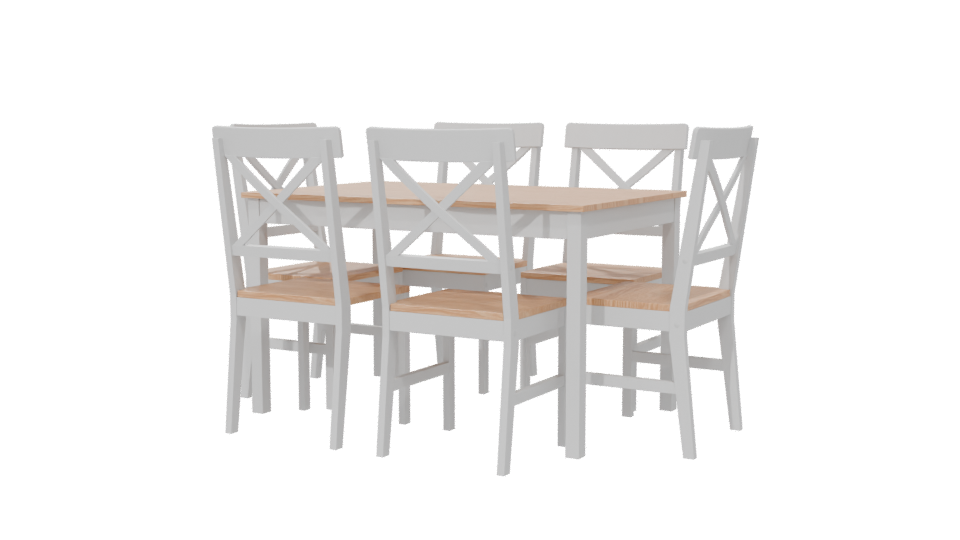 Stylish Wooden Dining Set 3D - Professional 3D Model Render 6