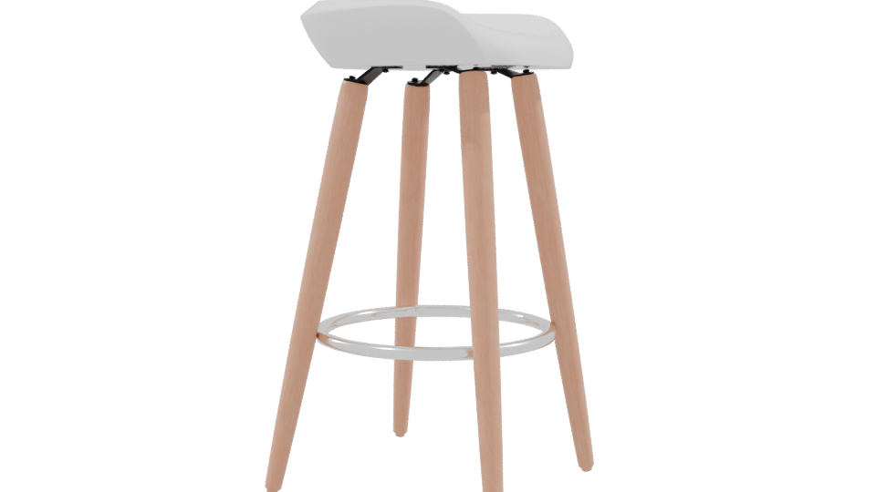 Stylish Modern Bar Stool Model - Professional 3D Model Render 9