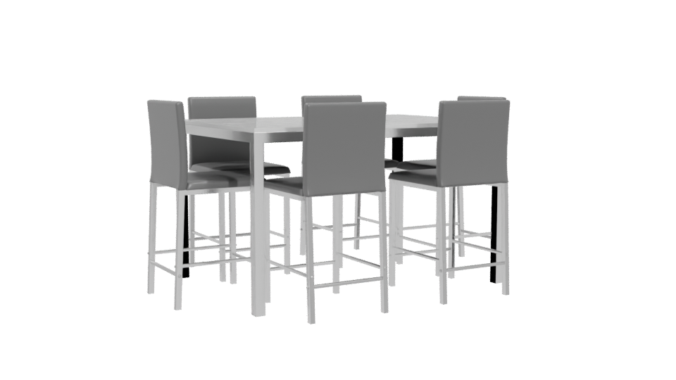 Stylish Modern Dining Table Set - Professional 3D Model Render 4