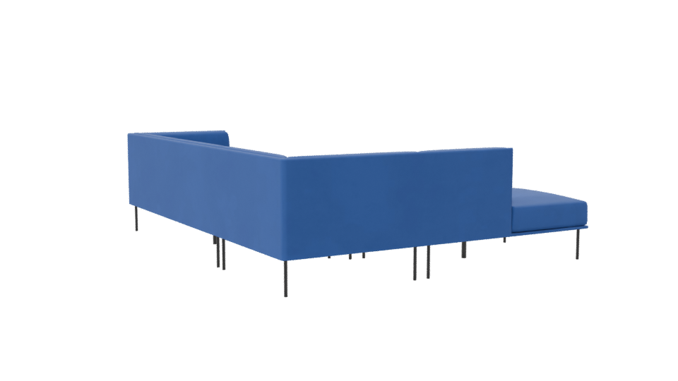 Modern Blue Sectional Sofa Model - Professional 3D Model Render 7