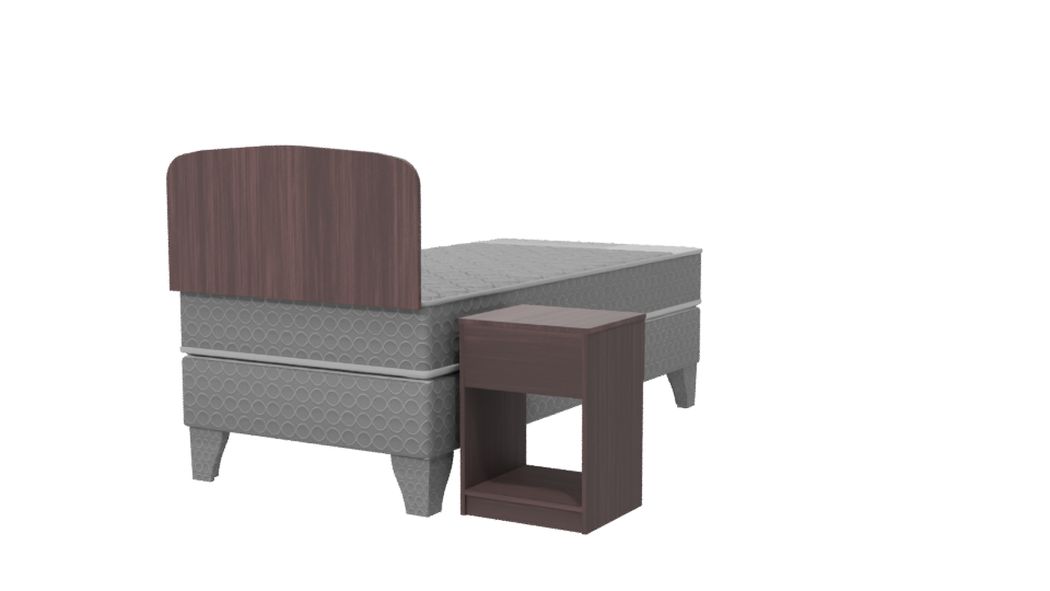 Stylish Single Bed Model 3D - Professional 3D Model Render 6