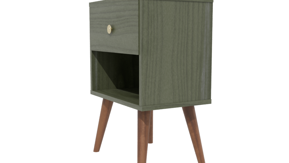 Stylish Wooden Nightstand 3D - Professional 3D Model Render 13