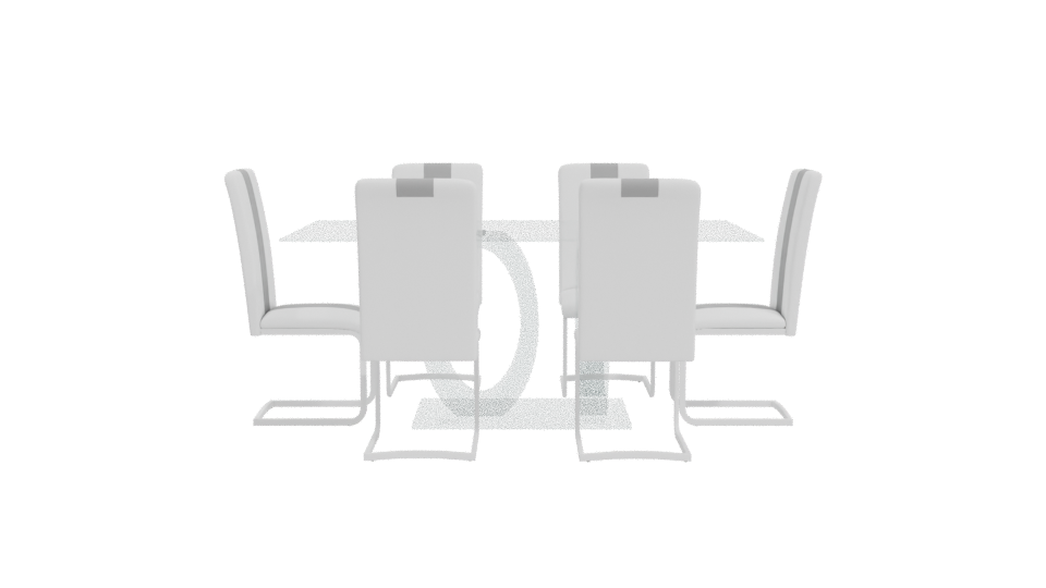 Contemporary Glass Dining Table Set - Professional 3D Model Render 11