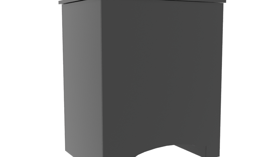 Elegant Black Two-Drawer Nightstand 3D Model - Professional 3D Model Render 4