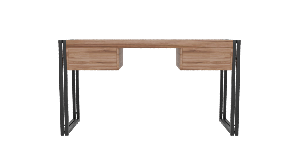 Contemporary Wooden Office Desk 3D - Professional 3D Model Render 5