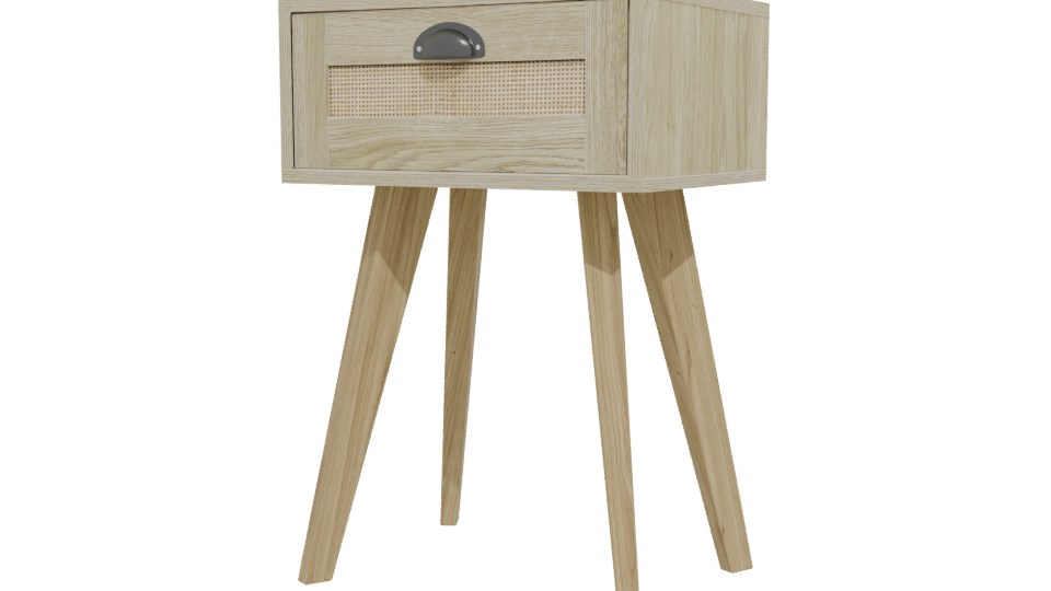 Stylish Wooden Nightstand 3D Model - Professional 3D Model Render 12