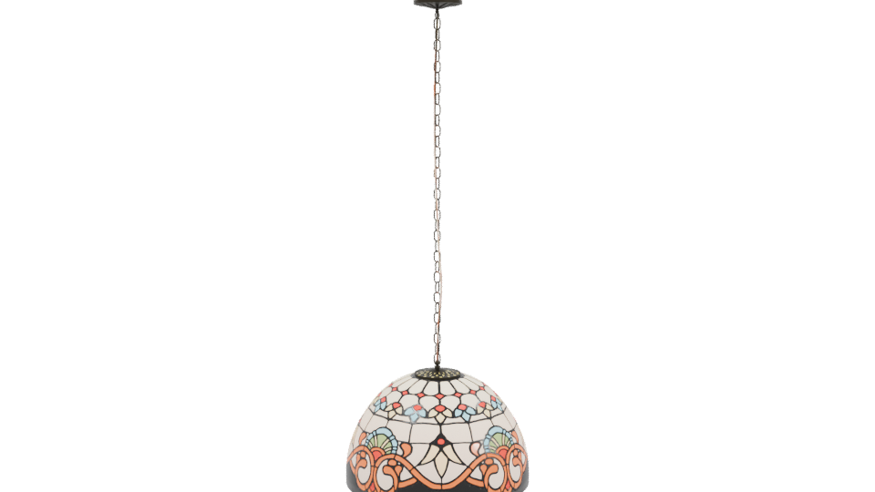 Vintage Tiffany Style Hanging Lamp - Professional 3D Model Render 3