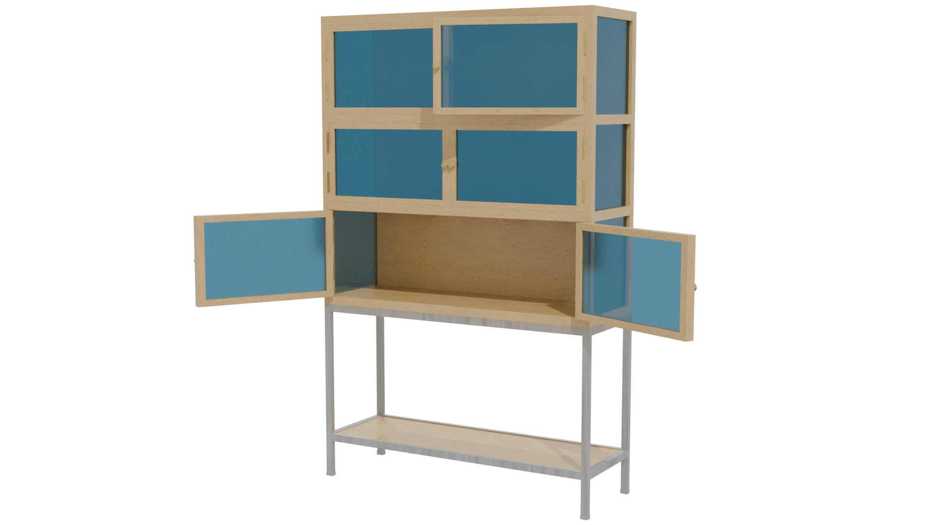 Stylish Wooden Display Cabinet 3D - Professional 3D Model Render 12