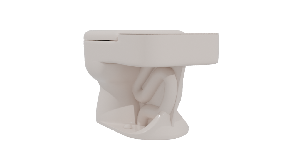 Contemporary Ceramic Toilet 3D Model - Professional 3D Model Render 4