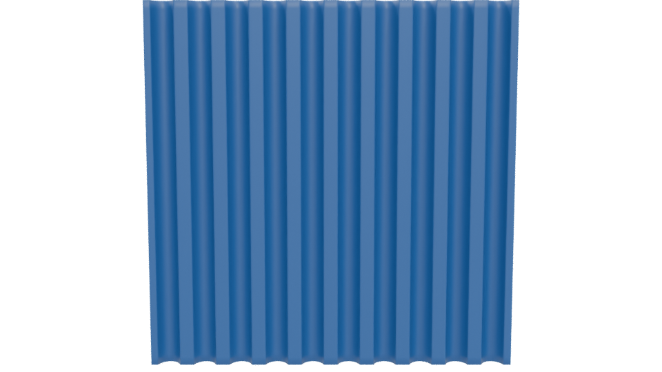 Blue Industrial Ribbed Panel 3D - Professional 3D Model Render 5