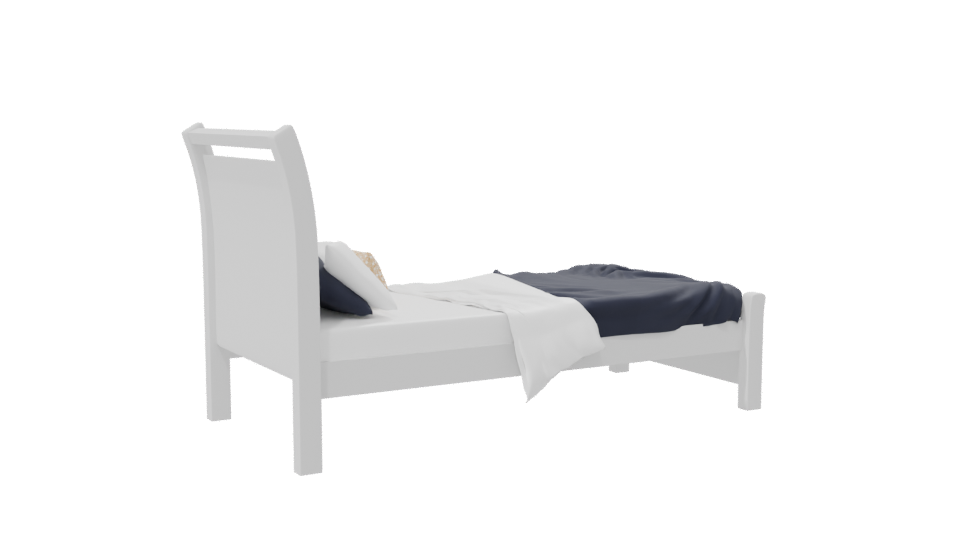Elegant Minimalist Twin Bed 3D Model - Professional 3D Model Render 7