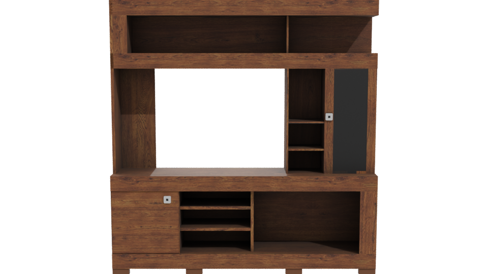 Contemporary Wooden Media Console - Professional 3D Model Render 11