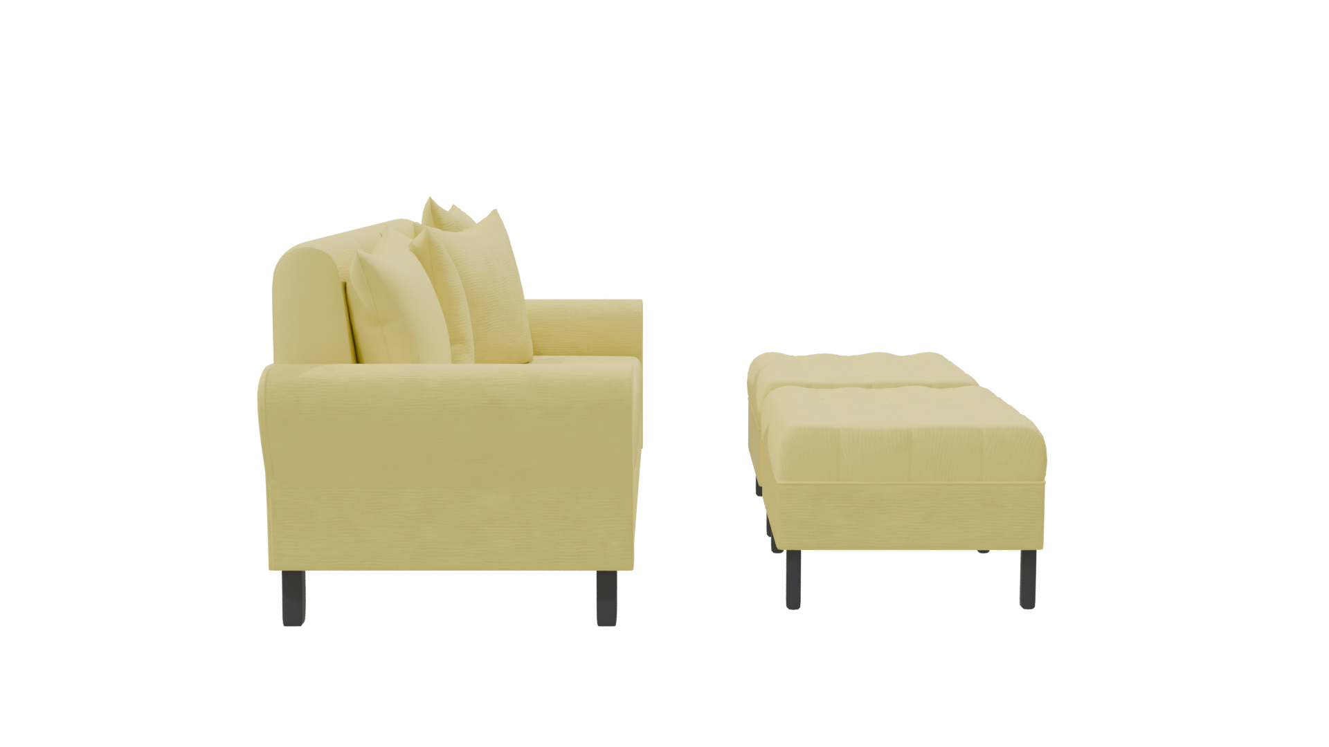 Stylish Yellow Corner Sofa 3D Model - Professional 3D Model Render 20