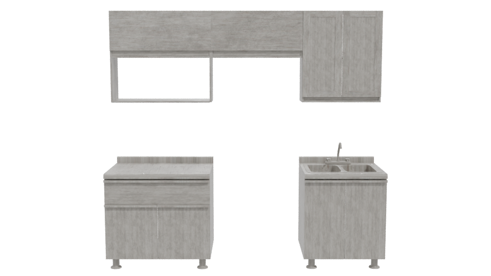 Stylish Kitchen Cabinet Set 3D - Professional 3D Model Render 11