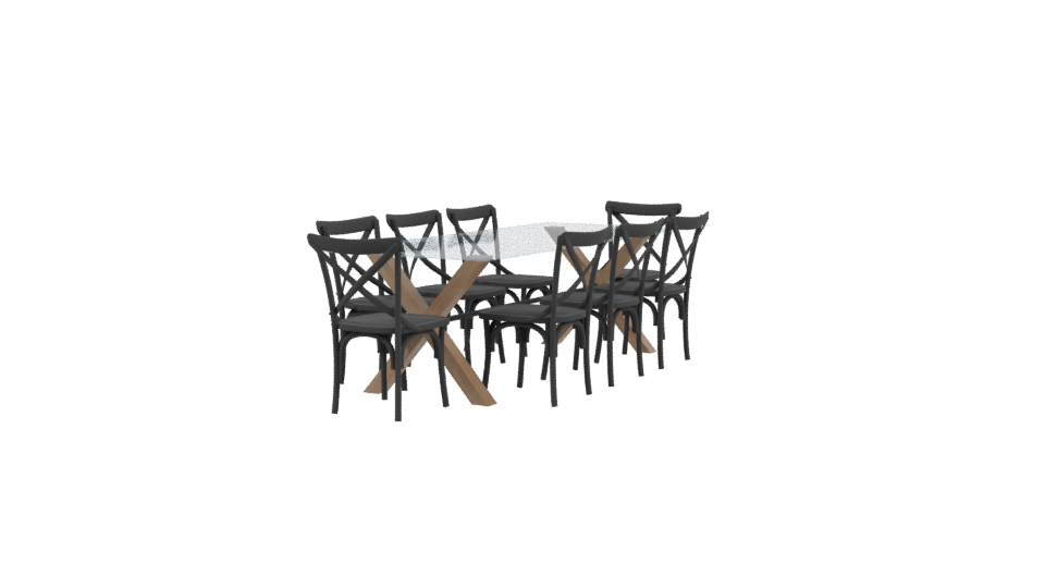 Elegant Dining Table Set 3D - Professional 3D Model Render 3