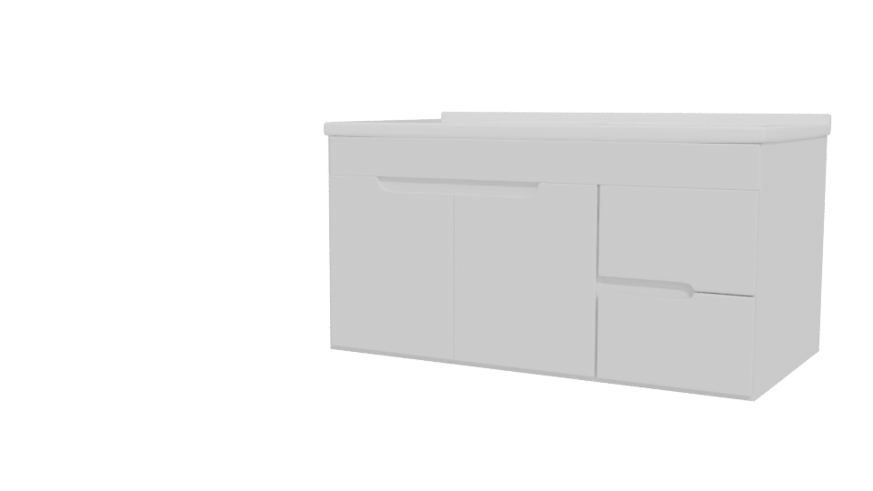 Minimalist White Bathroom Vanity 3D - Professional 3D Model Render 12