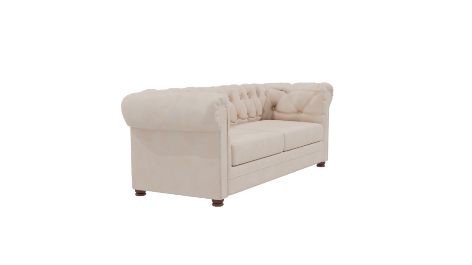 Elegant Chesterfield Sofa 3D Model - Professional 3D Model Render 9
