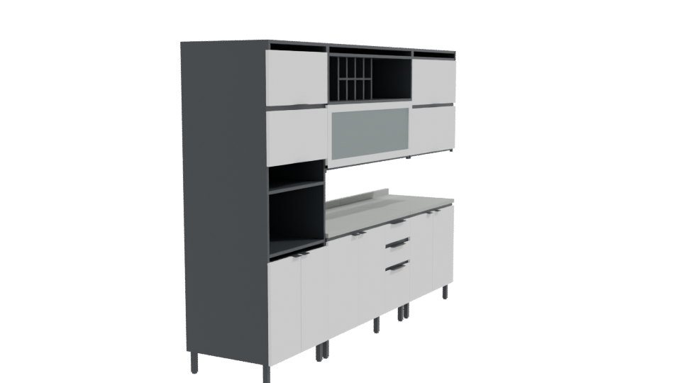 Contemporary Modular Kitchen Cabinet 3D - Professional 3D Model Render 9