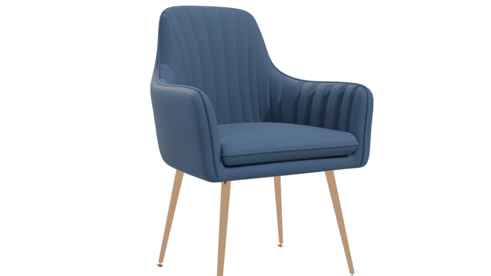 Elegant Blue Accent Chair 3D - Professional 3D Model Render 10