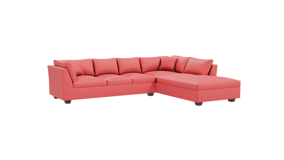 Red Sectional Sofa 3D Model - Professional 3D Model Render 10