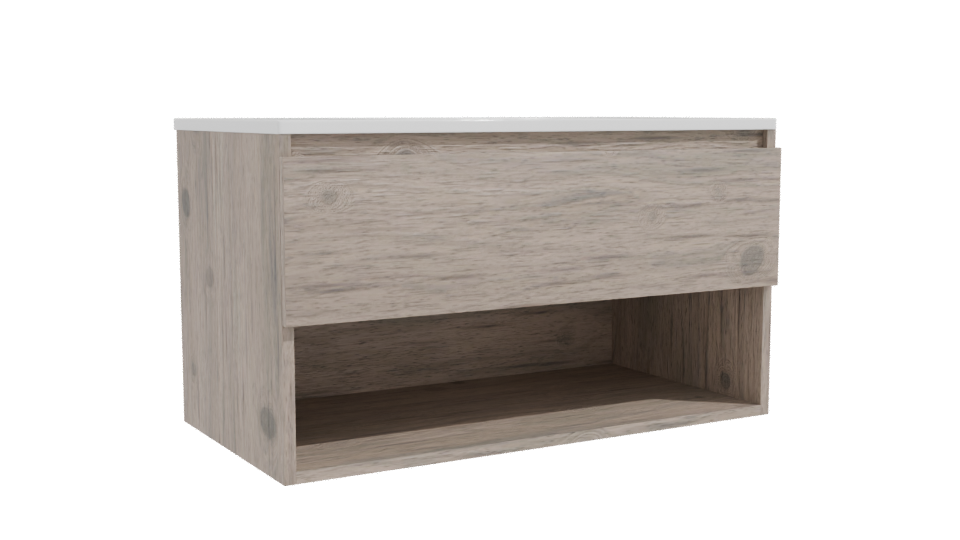 Minimalist Wooden Bathroom Vanity 3D - Professional 3D Model Render 10