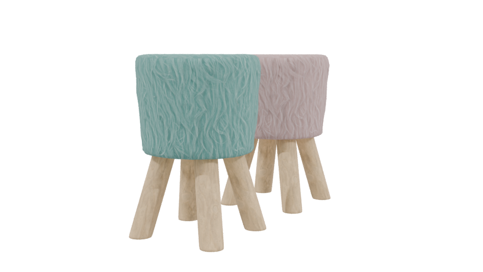 Stylized Colorful Stool 3D Model - Professional 3D Model Render 3