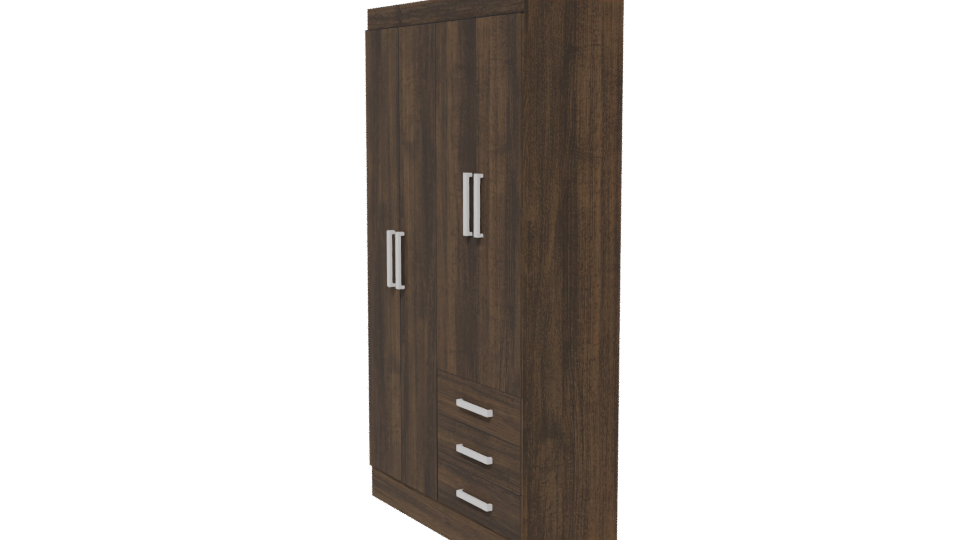 Stylish Wooden Wardrobe 3D Model - Professional 3D Model Render 13