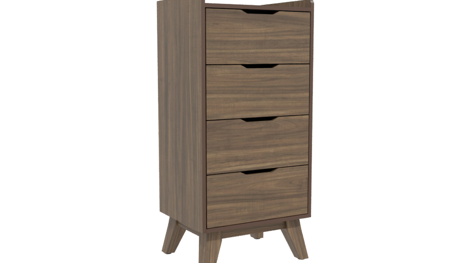 Stylish Modern Wooden Chest of Drawers 3D Model - Professional 3D Model Render 10