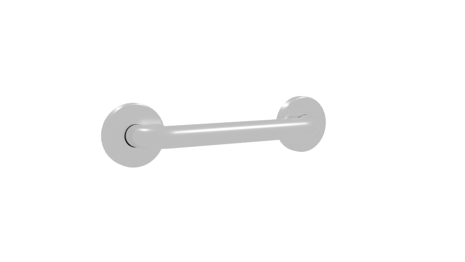 30cm Nickel Bathroom Safety Bar 3D - Professional 3D Model Render 10