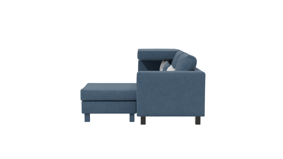 Stylish Blue Sectional Sofa 3D - Professional 3D Model Render 2