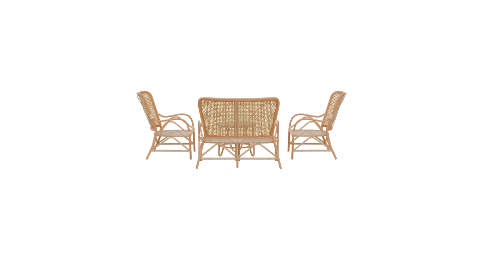 Stylish Rattan Furniture Set 3D - Professional 3D Model Render 5