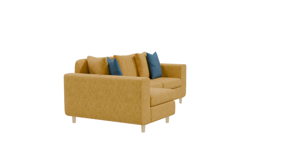 Stylish Yellow L-Shaped Sofa 3D Model - Professional 3D Model Render 9