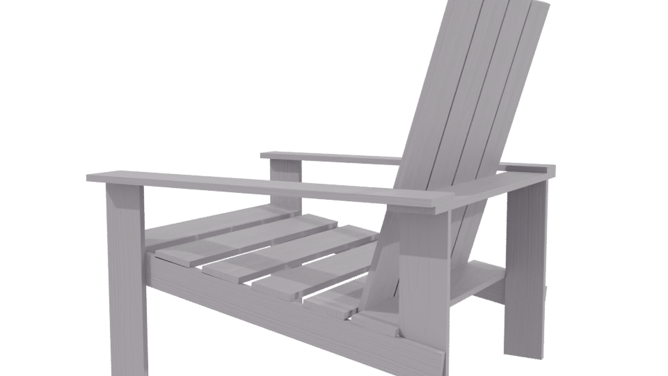 Stylish Wooden Outdoor Chair Model - Professional 3D Model Render 3