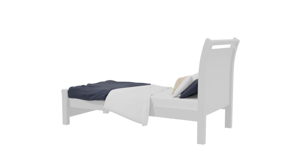 Elegant Minimalist Twin Bed 3D Model - Professional 3D Model Render 3