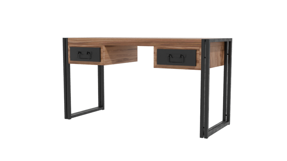Contemporary Wooden Office Desk 3D - Professional 3D Model Render 12