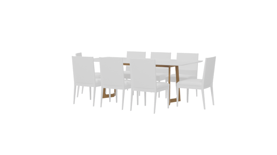 Modern Dining Table Set 3D - Professional 3D Model Render 6