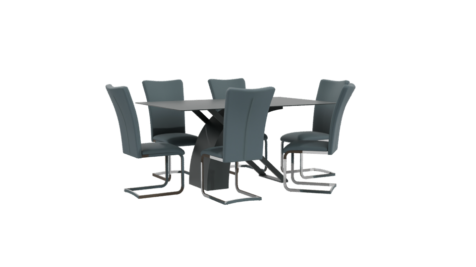 Rectangular Dining Table Set 3D - Professional 3D Model Render 10