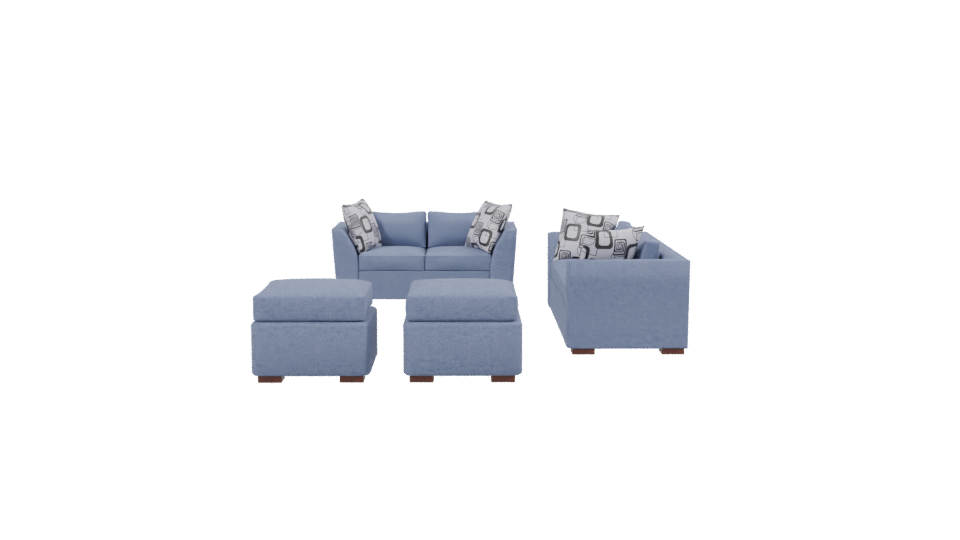 Modern Sofa Set 3D Model - Professional 3D Model Render 2