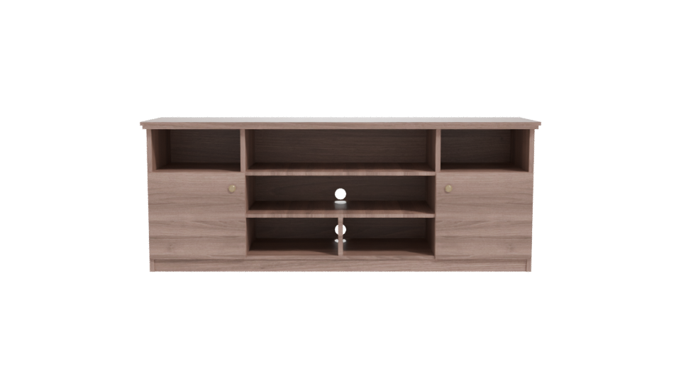 Stylish Wooden TV Stand with Shelves 3D Model - Professional 3D Model Render 11