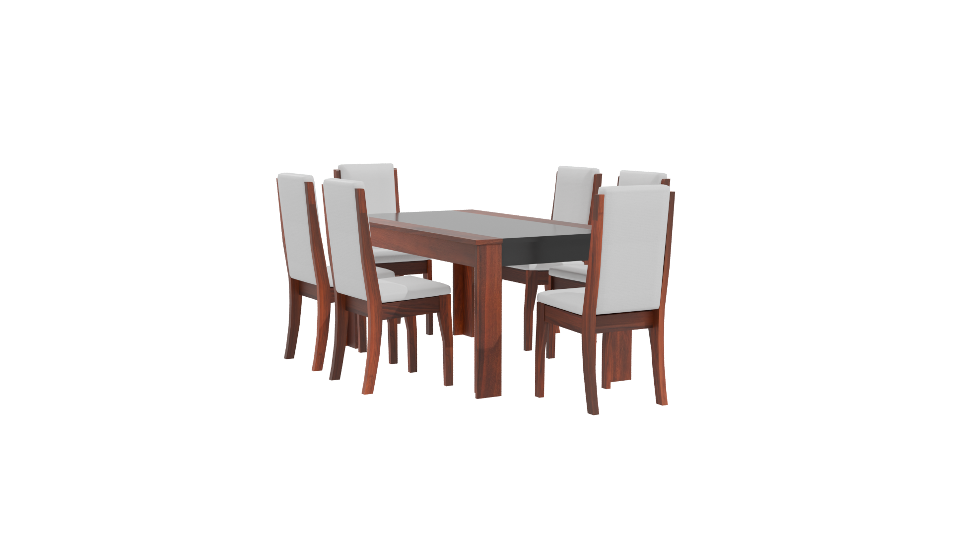 Elegant Wooden Dining Table Set 3D Model - Professional 3D Model Render 10