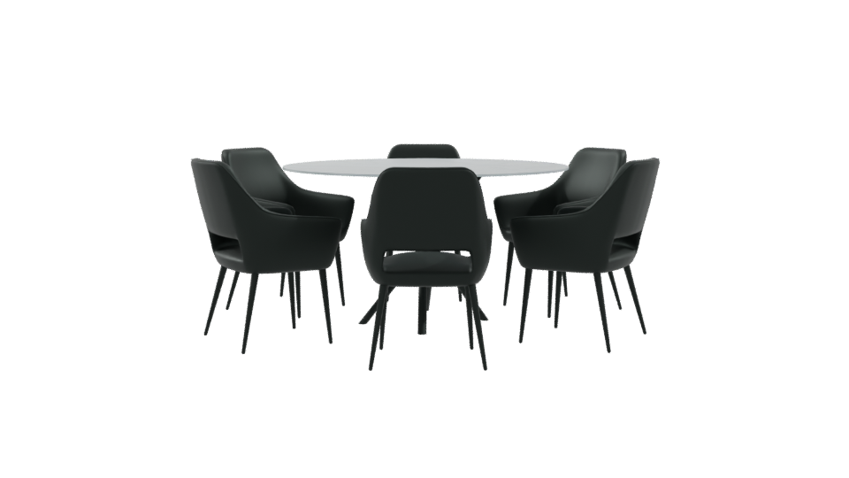 Modern Dining Table Set 3D - Professional 3D Model Render 9